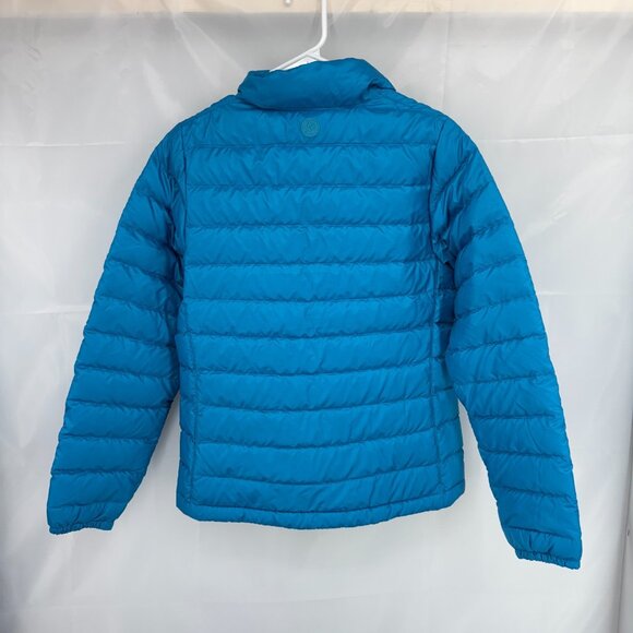 Marmot Women M Down Puffer Jacket 700 Fill Blue Long Sleeve Full Zip No Hood - Picture 2 of 7